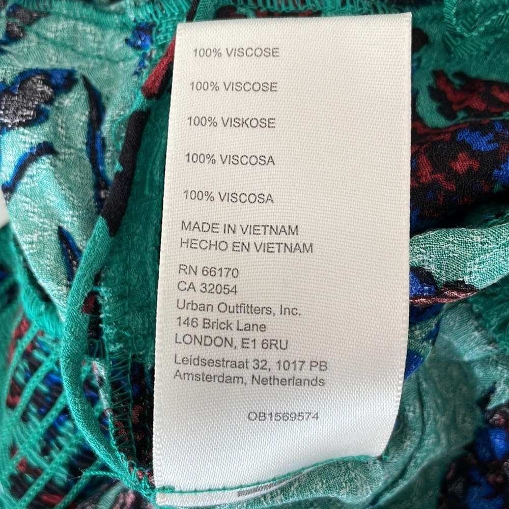 NWT FREE PEOPLE Hilary top shirt size XS green combo - Picture 7 of 8